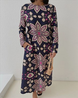 Zr model etnik desen elbise  - LACİ