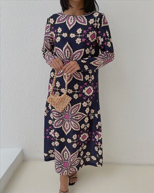 Zr model etnik desen elbise  - LACİ